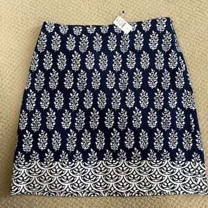 NWT Talbots Navy and White Skirt
